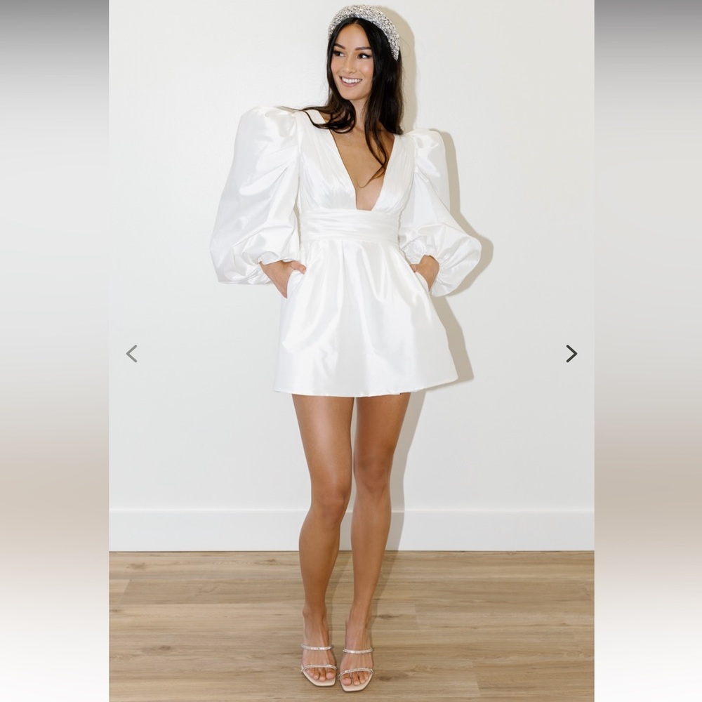 By Watters Meringue Dress - Radiant Tafffeta in White